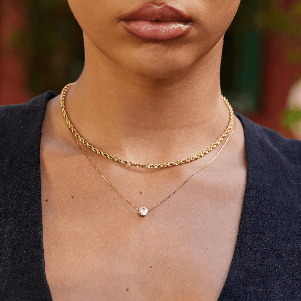 Minimalist Radiant Gem Necklace – FIORENE