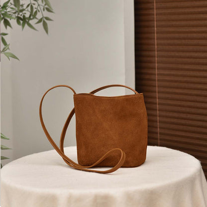 Mocha Suede Crossbody Bag – FIORENE