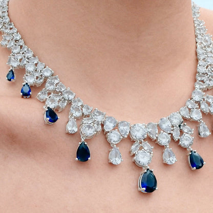 Royal Sapphire Elegance Necklace Set – FIORENE