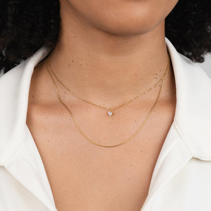 Solitaire Dual Necklace – FIORENE