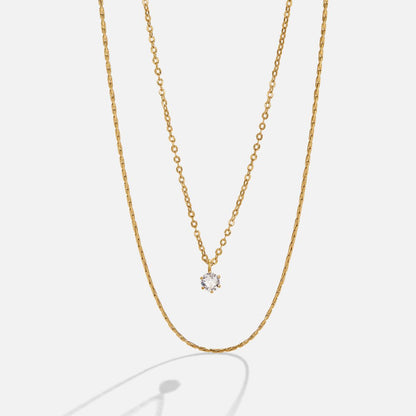 Solitaire Dual Necklace – FIORENE