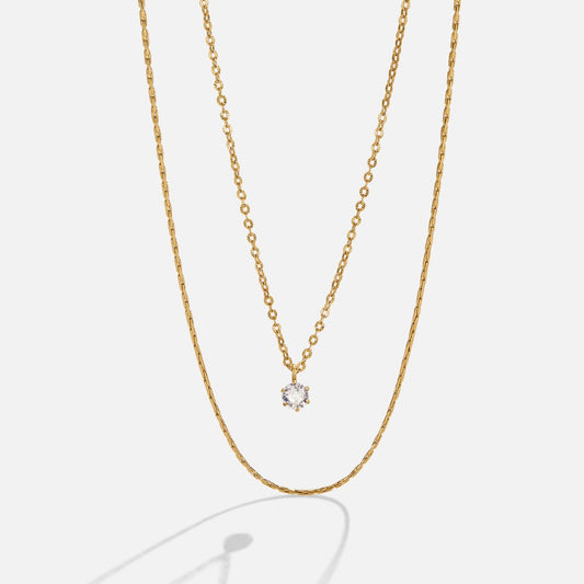 Solitaire Dual Necklace – FIORENE