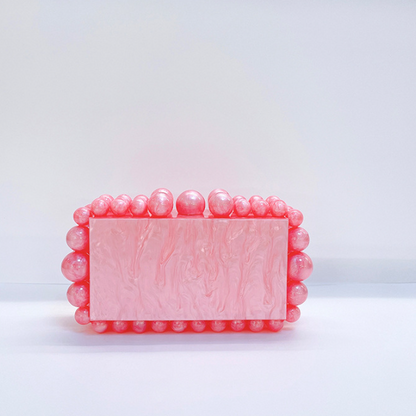 Pearlescent Bubble Box Clutch – FIORENE