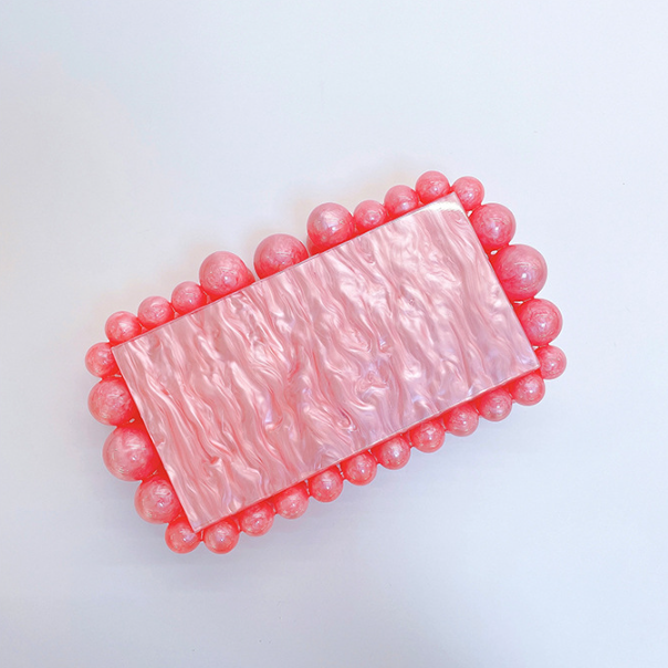 Pearlescent Bubble Box Clutch – FIORENE