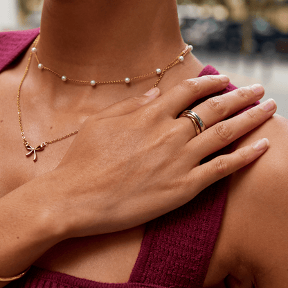 Radiant Tricolor Intertwined Ring – FIORENE