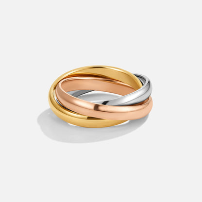 Radiant Tricolor Intertwined Ring – FIORENE