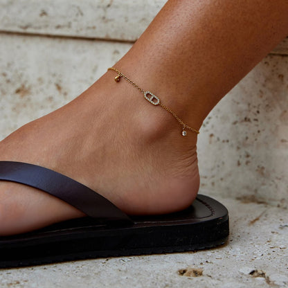 Link & Crystal Anklet – FIORENE