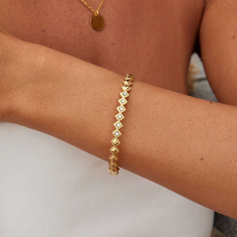 Gilded Rhombus Crystal Bracelet – FIORENE