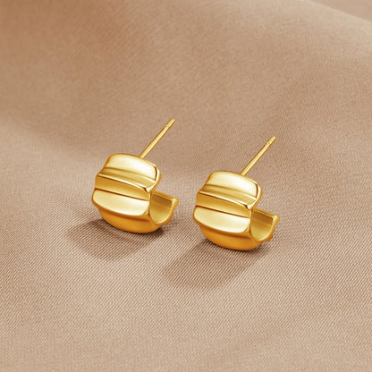 Ribbed Golden Dome Earring – FIORENE