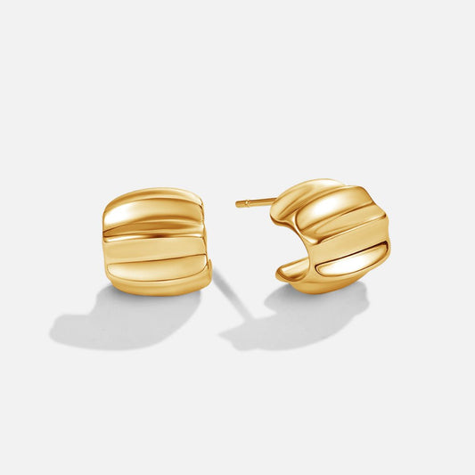 Ribbed Golden Dome Earring – FIORENE