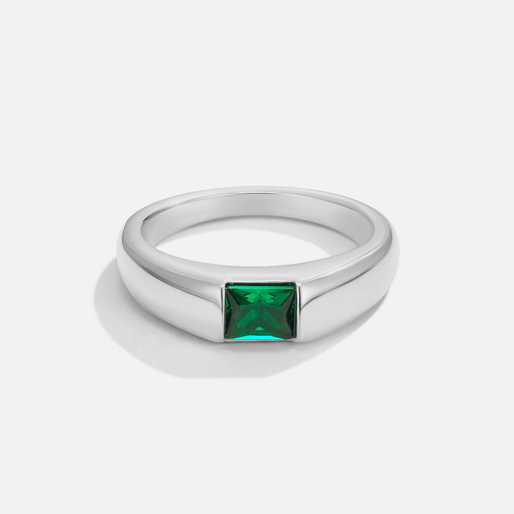 Radiant Emerald-Tone Ring – FIORENE