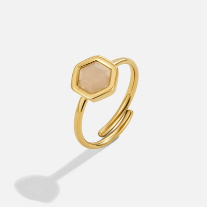 Honey Hexagon Quartz Ring – FIORENE