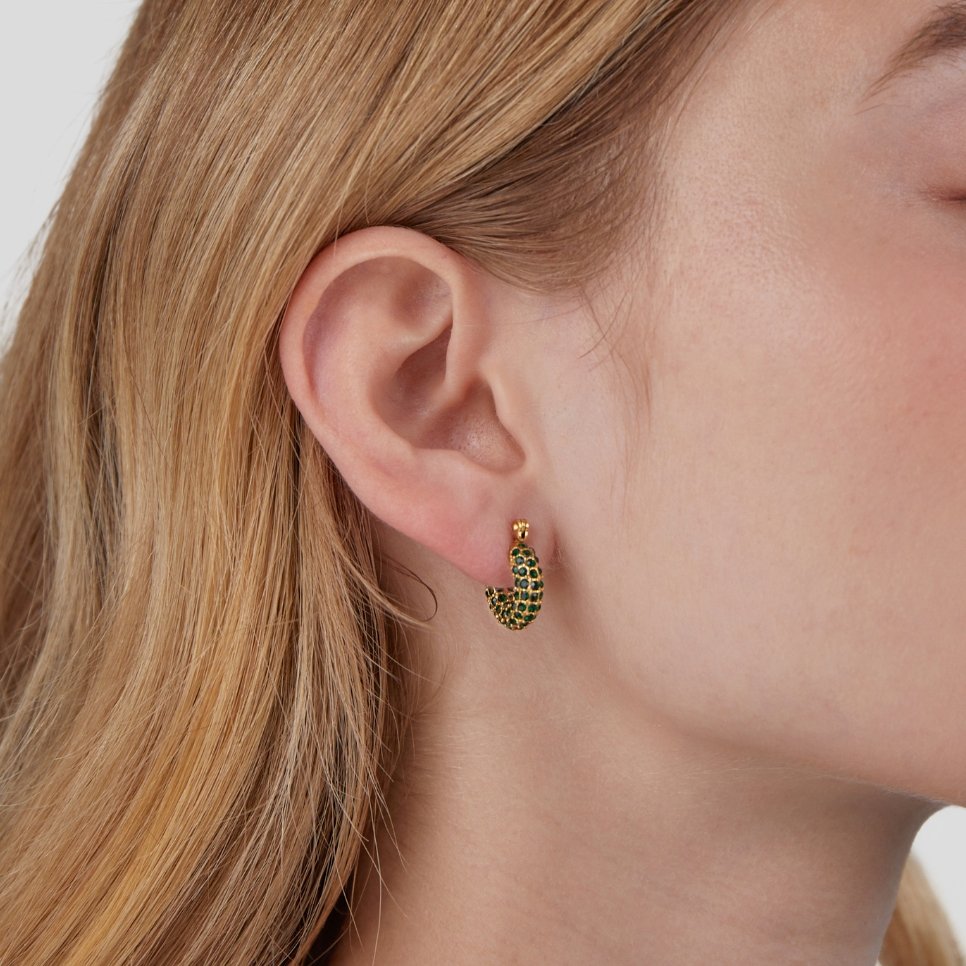 Golden Verdant Encrusted Earrings – FIORENE
