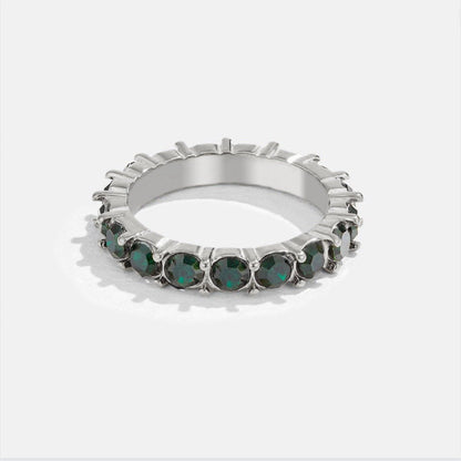 Emerald Eternity Silver Ring – FIORENE