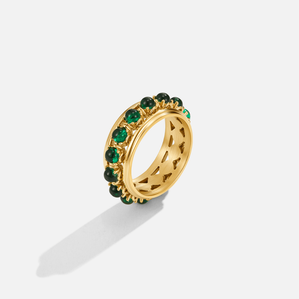 Emerald Orbital Lattice Ring – FIORENE