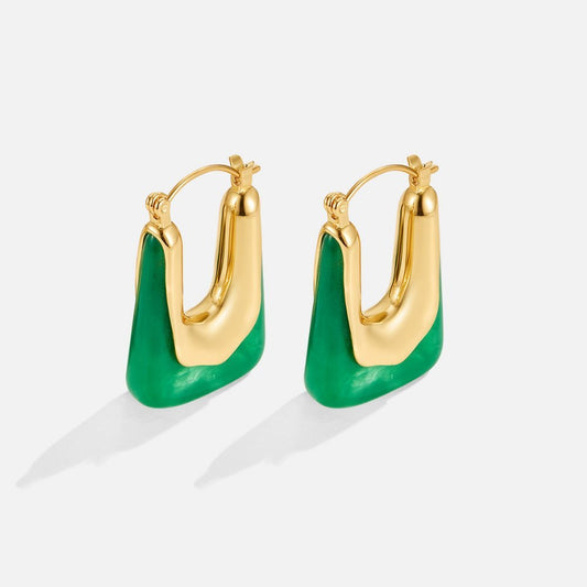 Modernist Emerald Enamel Earring – FIORENE