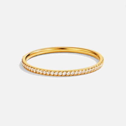 Golden Micro-Pavé Crystal Ring – FIORENE