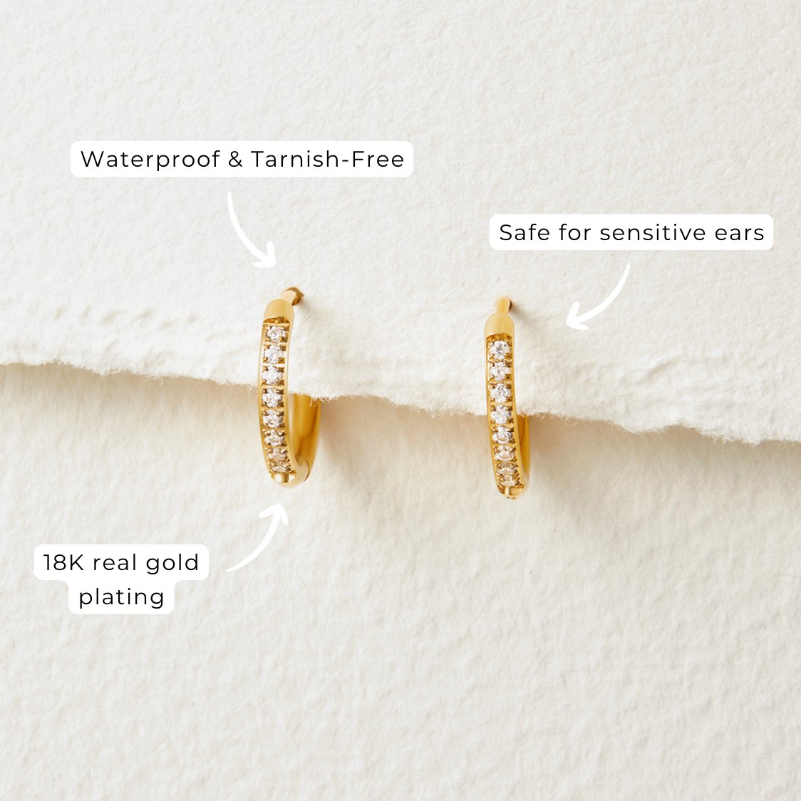 Luminous Golden Shimmering Hooplet Earrings – FIORENE