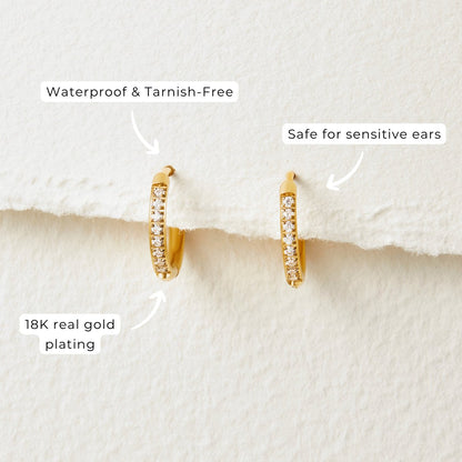 Luminous Golden Shimmering Hooplet Earrings – FIORENE