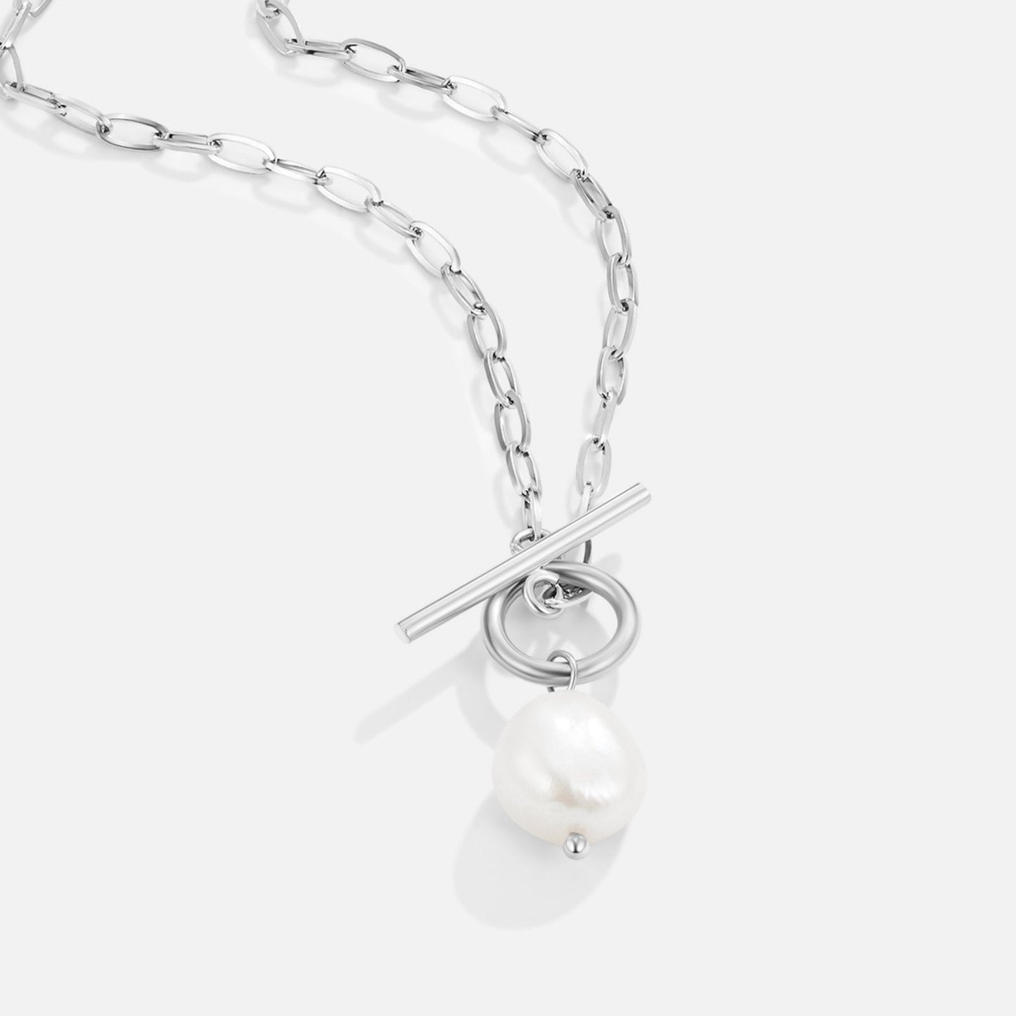 Luminous Paperclip Chain Pearl Pendant – FIORENE