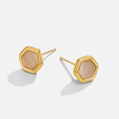 Hexagon Nacre Studs – FIORENE