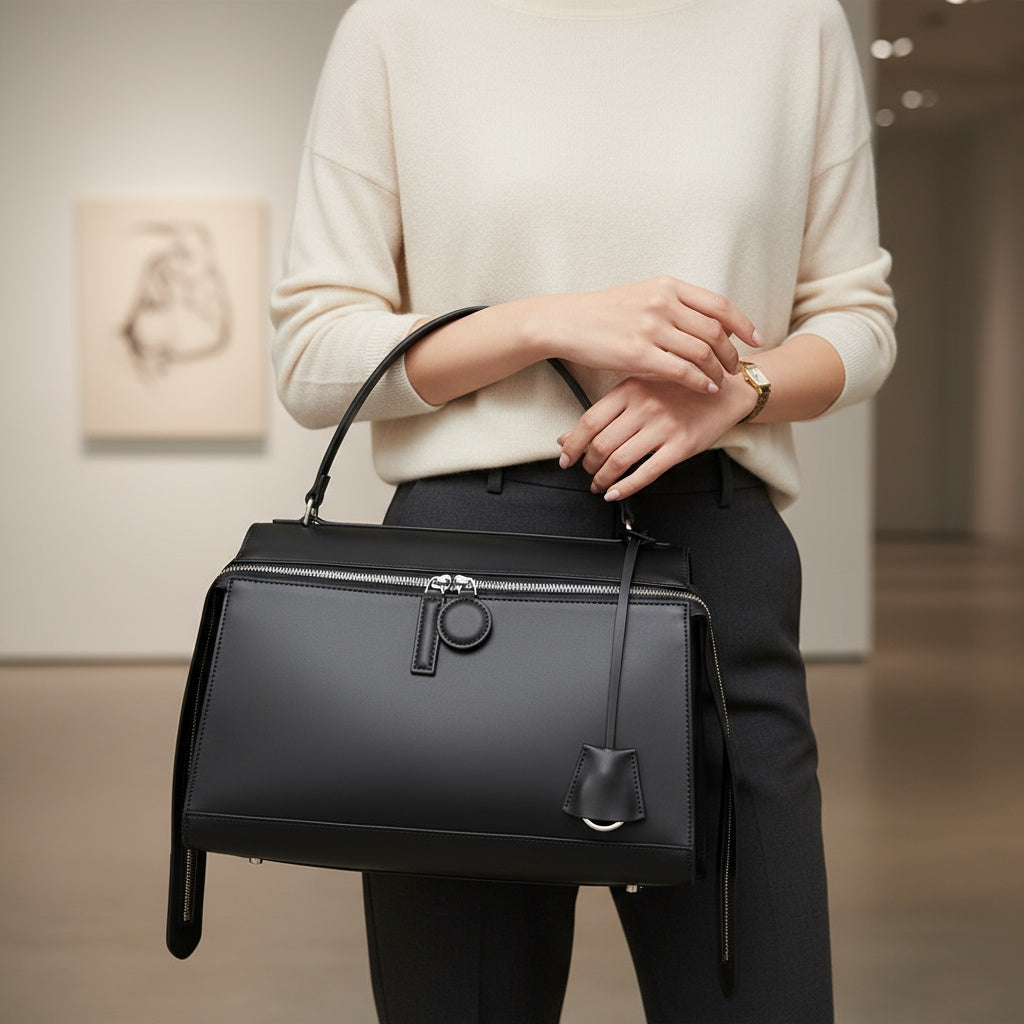 Sleek Structure Zip Shoulder Bag – FIORENE