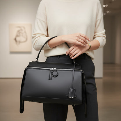 Sleek Structure Zip Shoulder Bag – FIORENE