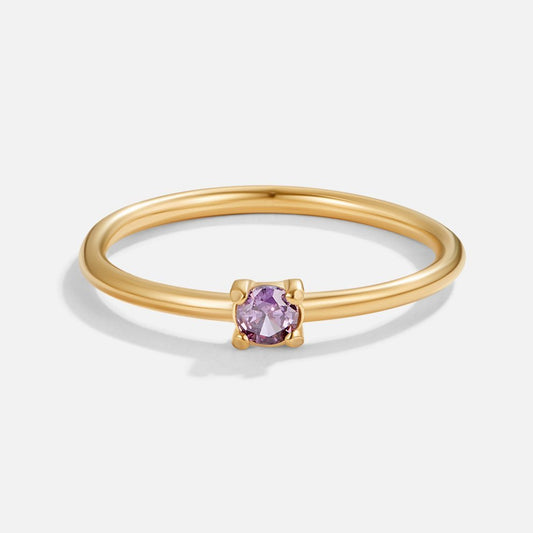 Amethyst Solitaire Ring – FIORENE
