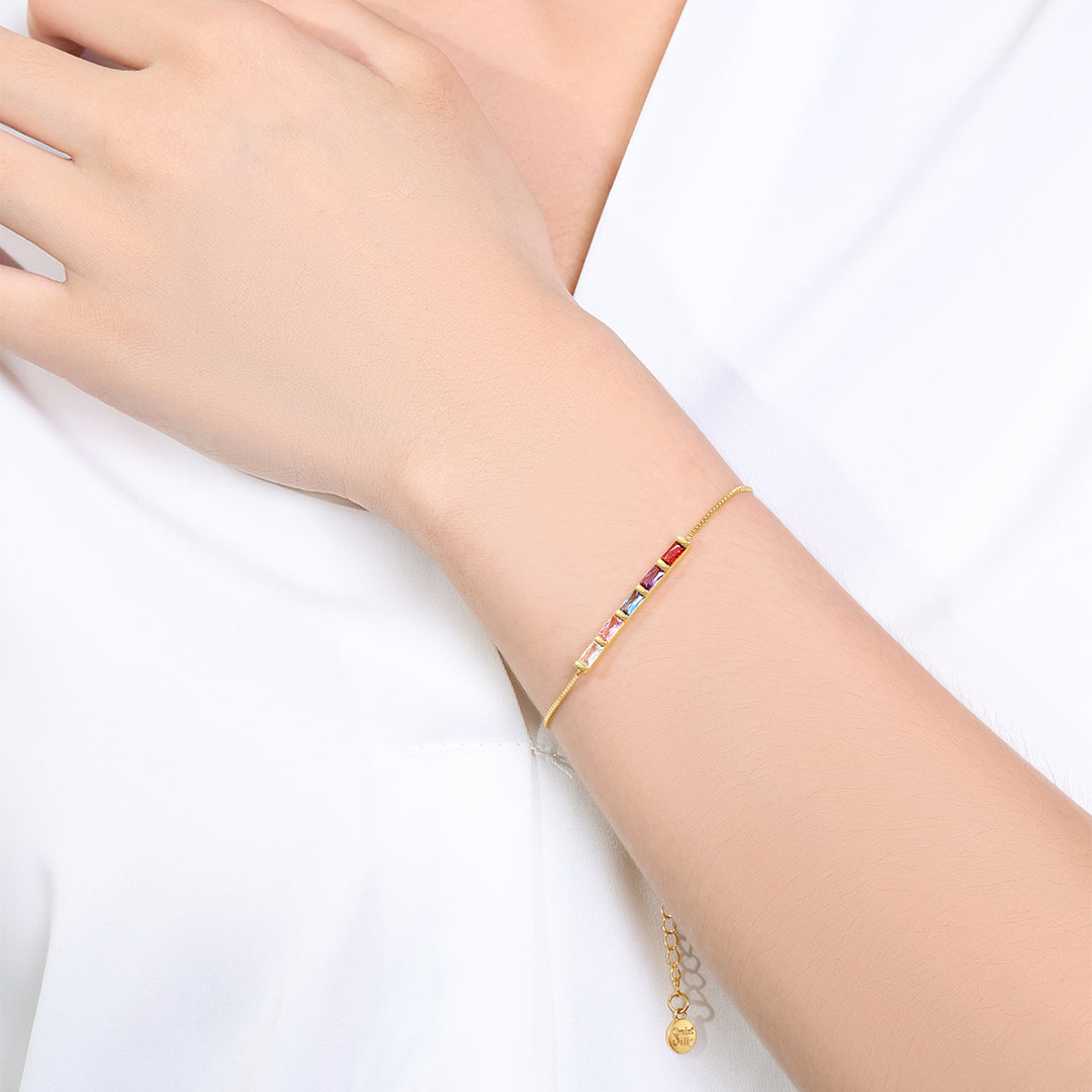 Celeste Baguette Birthstone Bracelet