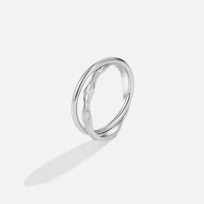 Silver Twin Weave Ring – FIORENE