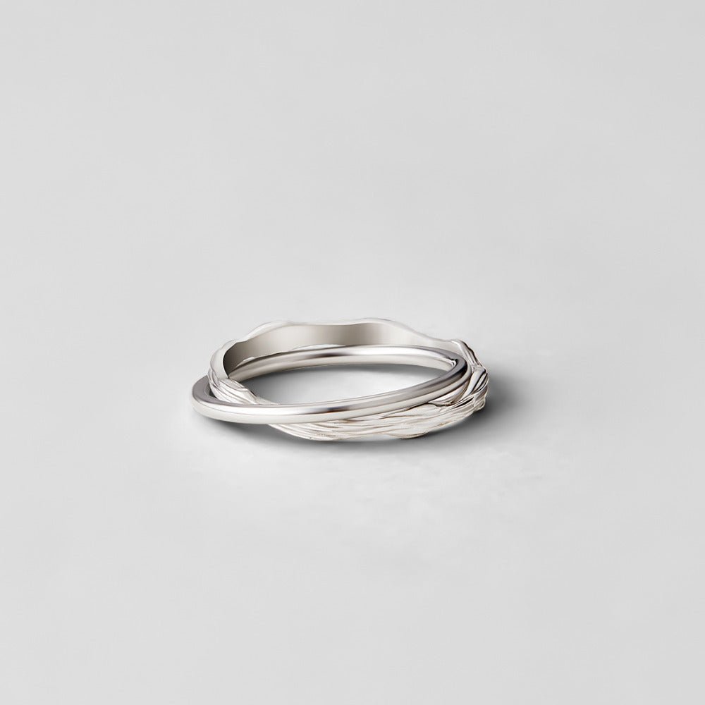 Silver Twin Weave Ring – FIORENE