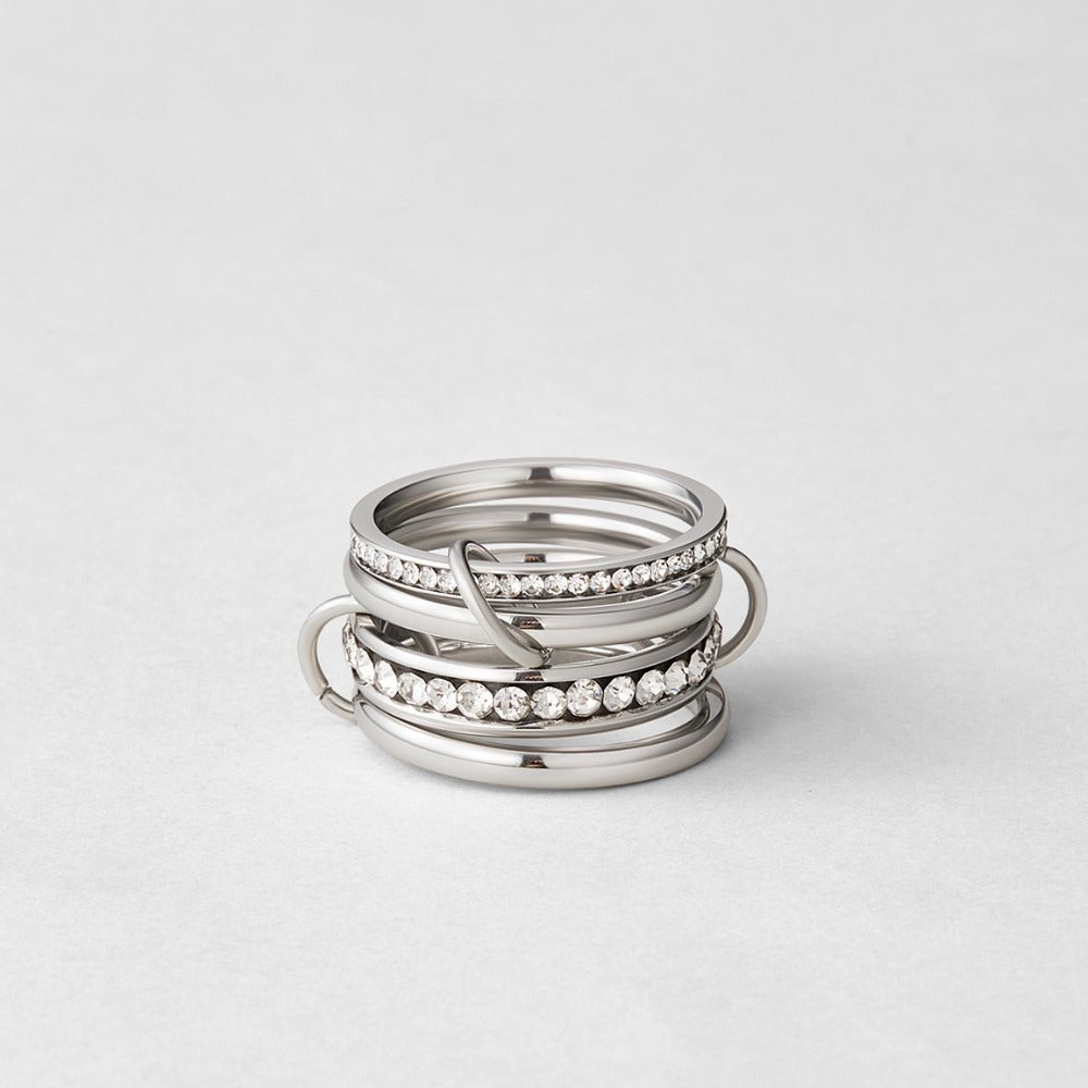 Silver Tiered Link Ring – FIORENE