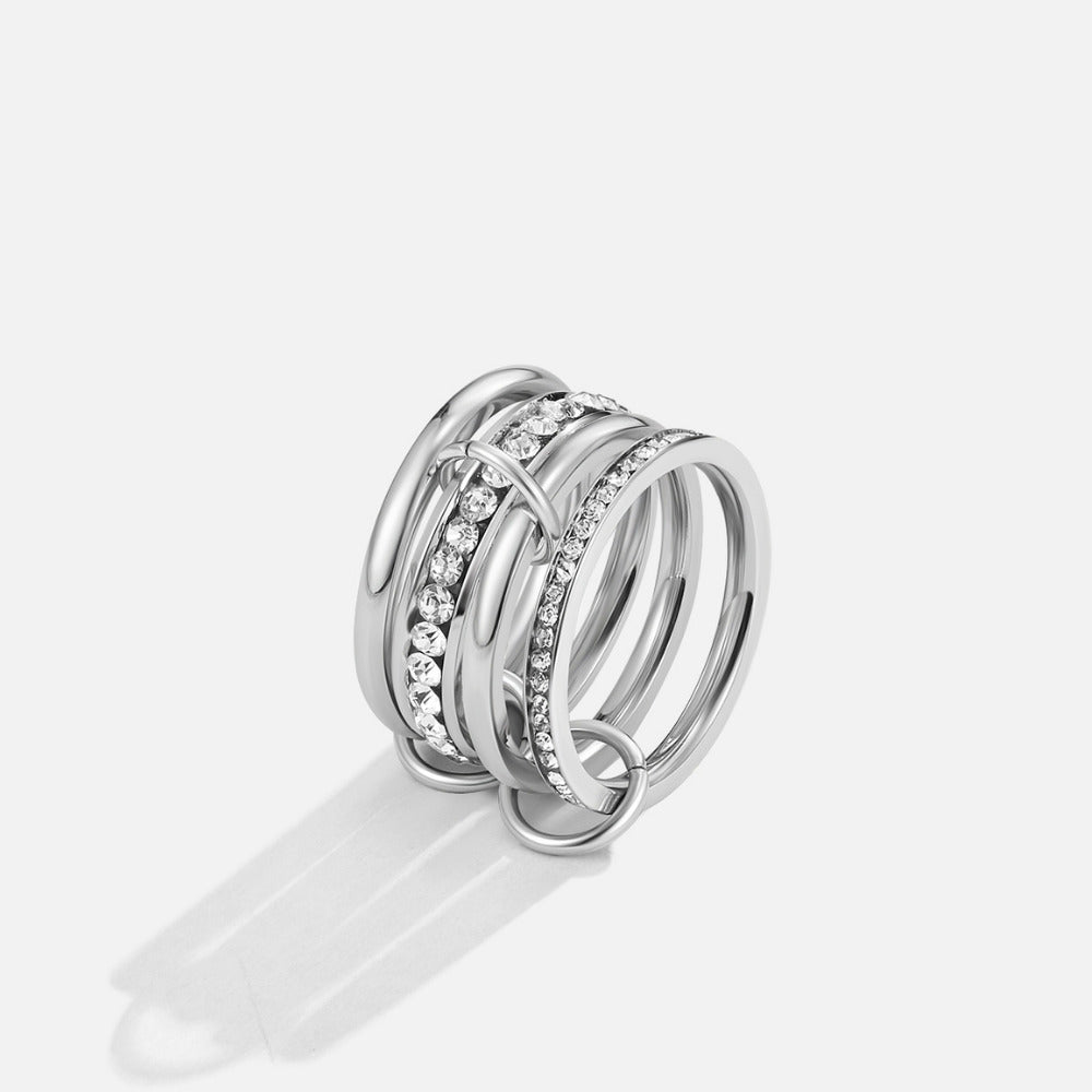 Silver Tiered Link Ring – FIORENE
