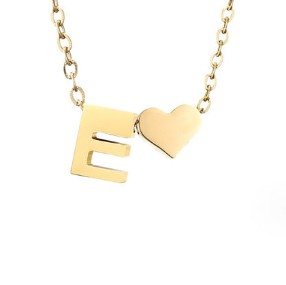 Golden Initial Heart Necklace – FIORENE