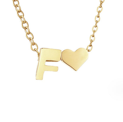 Golden Initial Heart Necklace – FIORENE