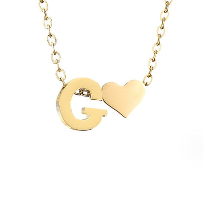 Golden Initial Heart Necklace – FIORENE