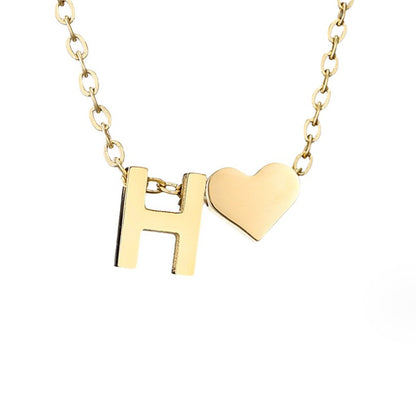Golden Initial Heart Necklace – FIORENE