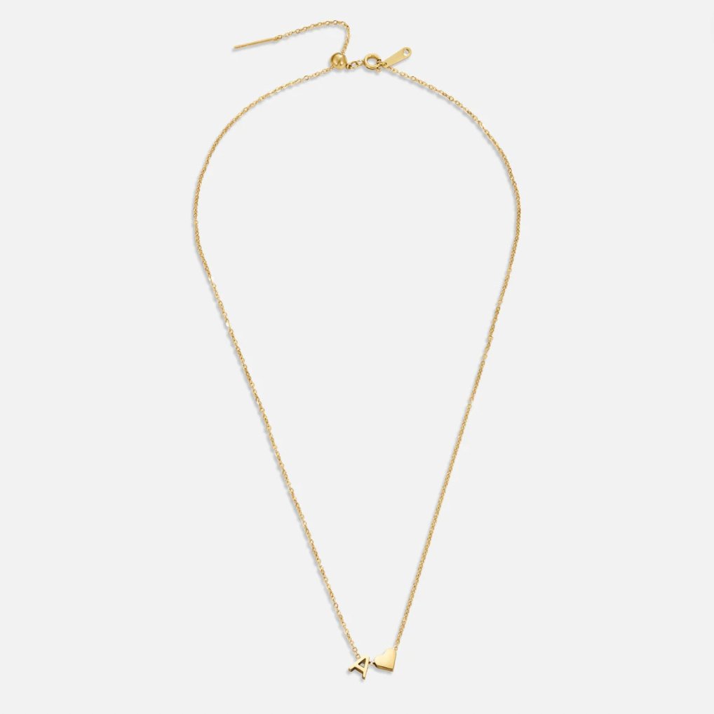 Golden Initial Heart Necklace – FIORENE