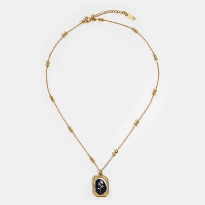 Embossed Petal Emblem Necklace – FIORENE