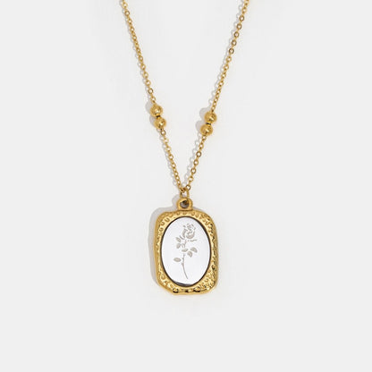 Embossed Petal Emblem Necklace – FIORENE