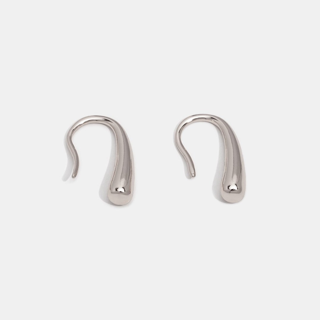Silver-Tone Sculptural Drop Earrings – FIORENE