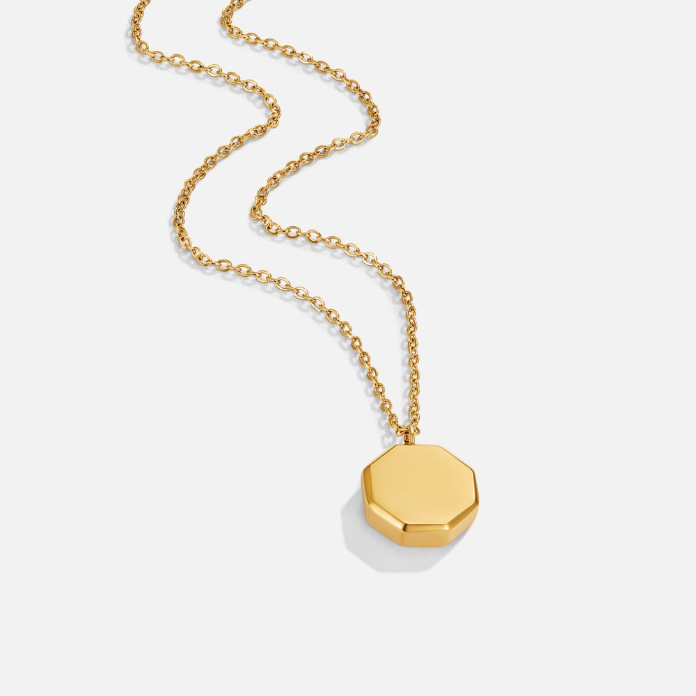 Luminous Geometric Disc Necklace – FIORENE