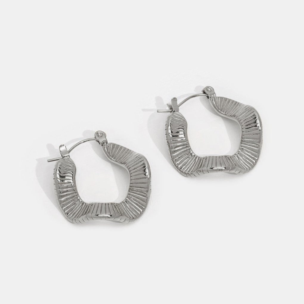 Silver Sinuous Sunburst Earrings – FIORENE