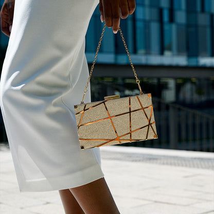 Aurum Geometric Glimmer Clutch – FIORENE