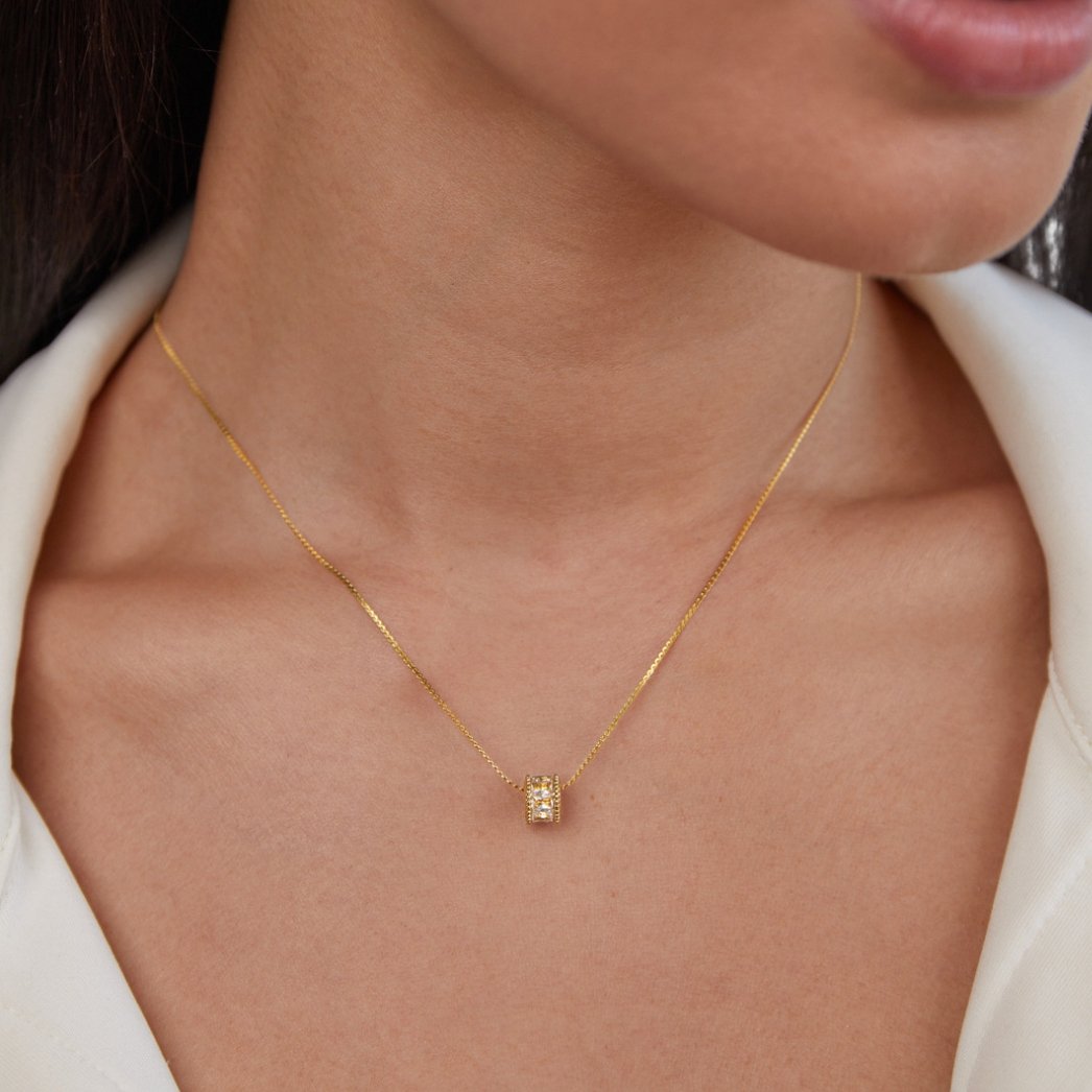 Baguette-Cut Charm Necklace – FIORENE