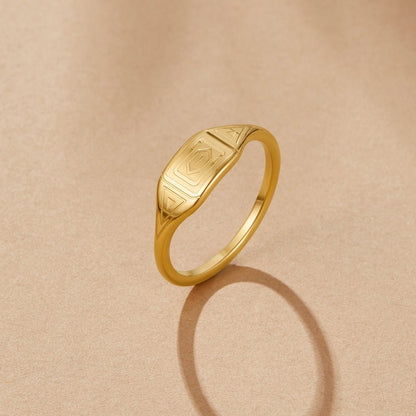 Gilded Linear Engraved Ring – FIORENE