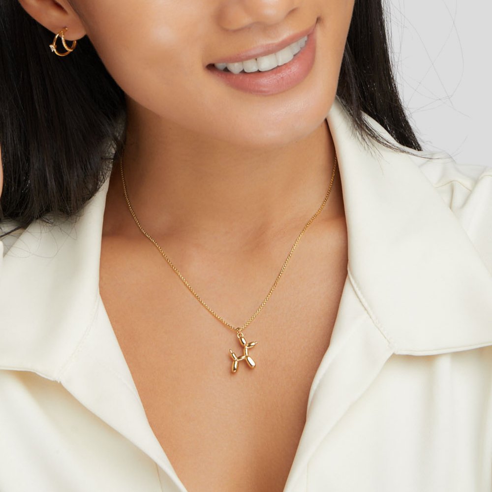 Gilded Balloon Dog Necklace – FIORENE