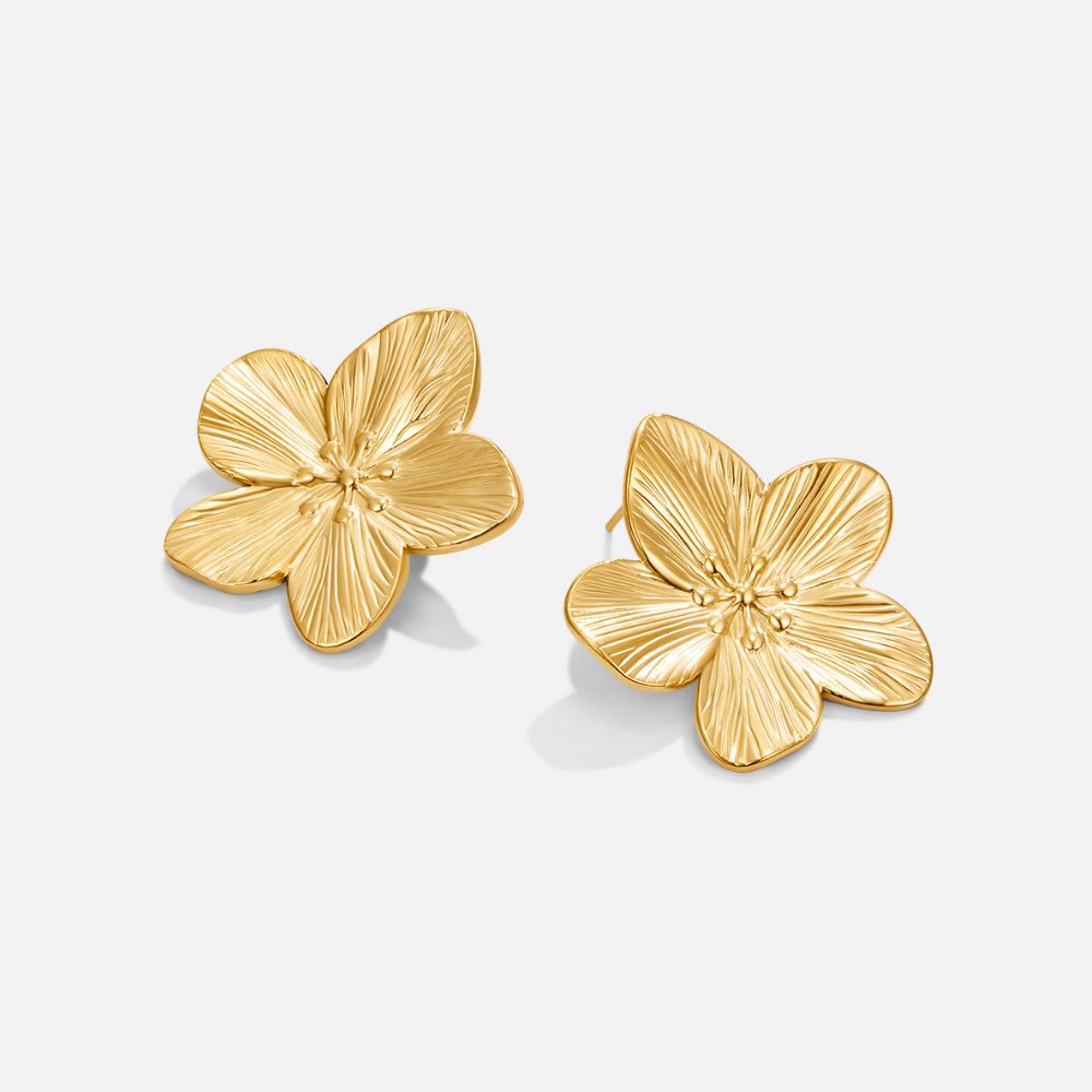 Luminous Textured Bloom Earrings – FIORENE