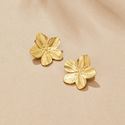 Luminous Textured Bloom Earrings – FIORENE