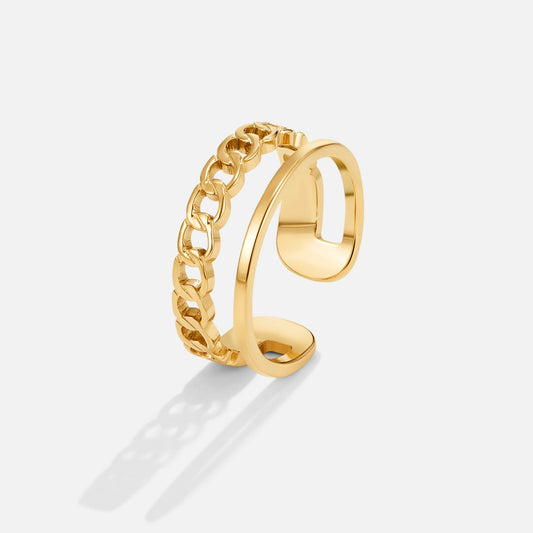 Radiant Gilded Link & Band Ring – FIORENE
